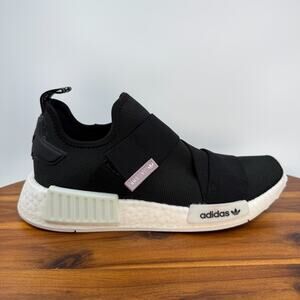 ADIDAS NMD R1 WOMEN’s Size 8.5 Black White Running Shoes Slip On EUC